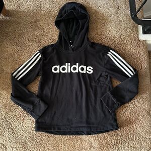 Classic Original Black + White Small Adidas Logo Hoody